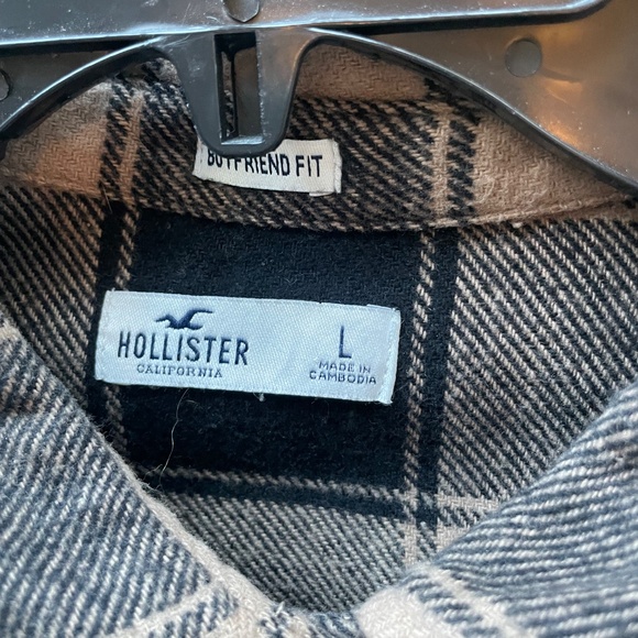 ❤️ HOLLISTER PLAID FLANNEL BOYFRIEND BUTTON DOWN SHIRT SIZE LARGE - Picture 3 of 5